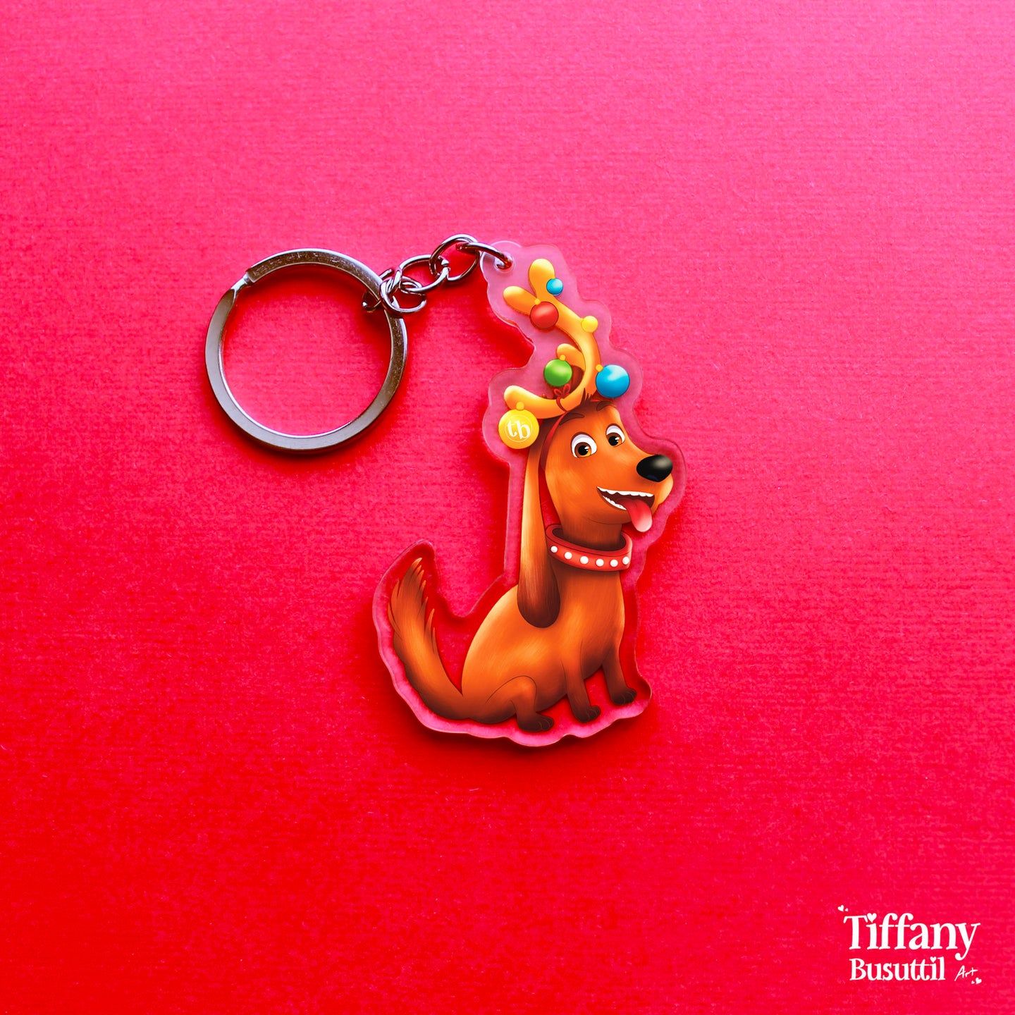 Christmas Dog Keychain