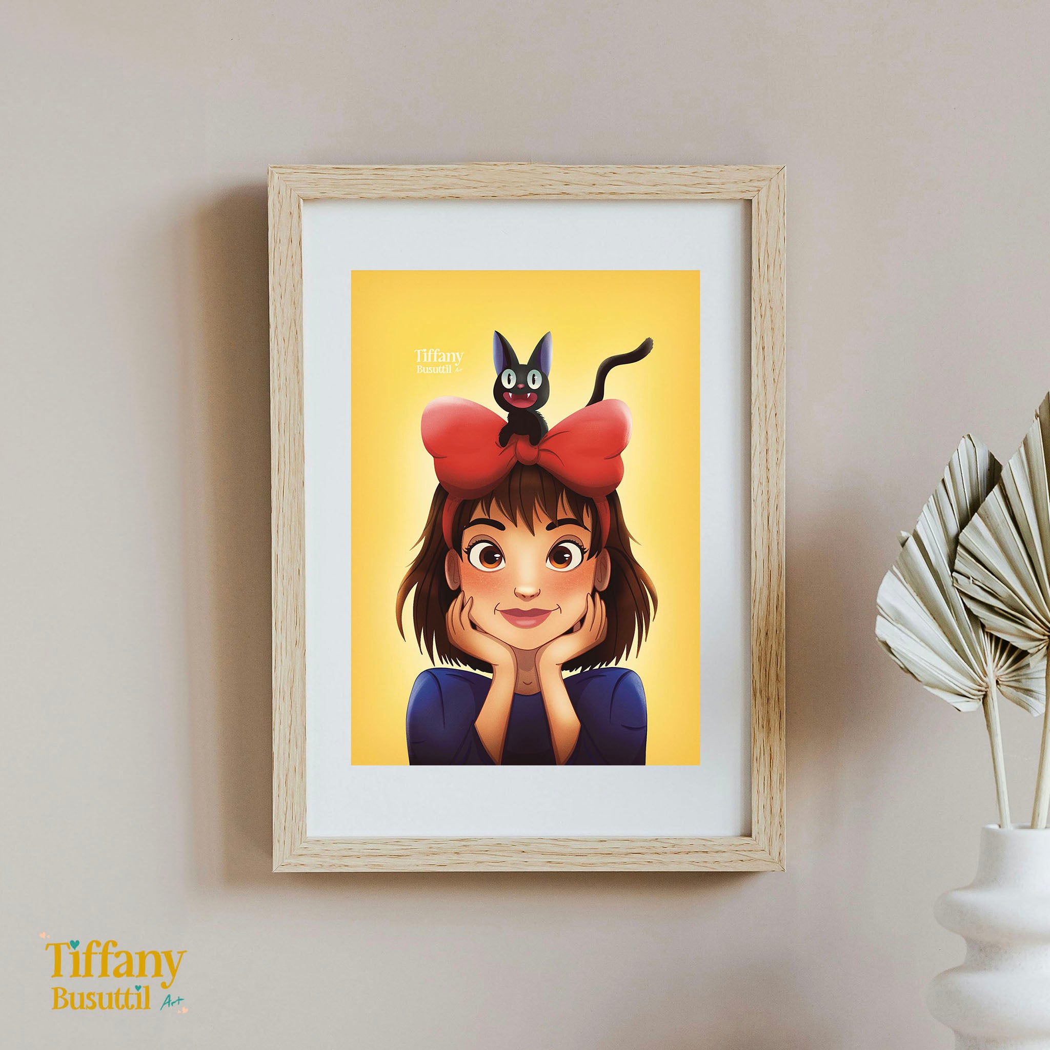 Girl and Cat Print