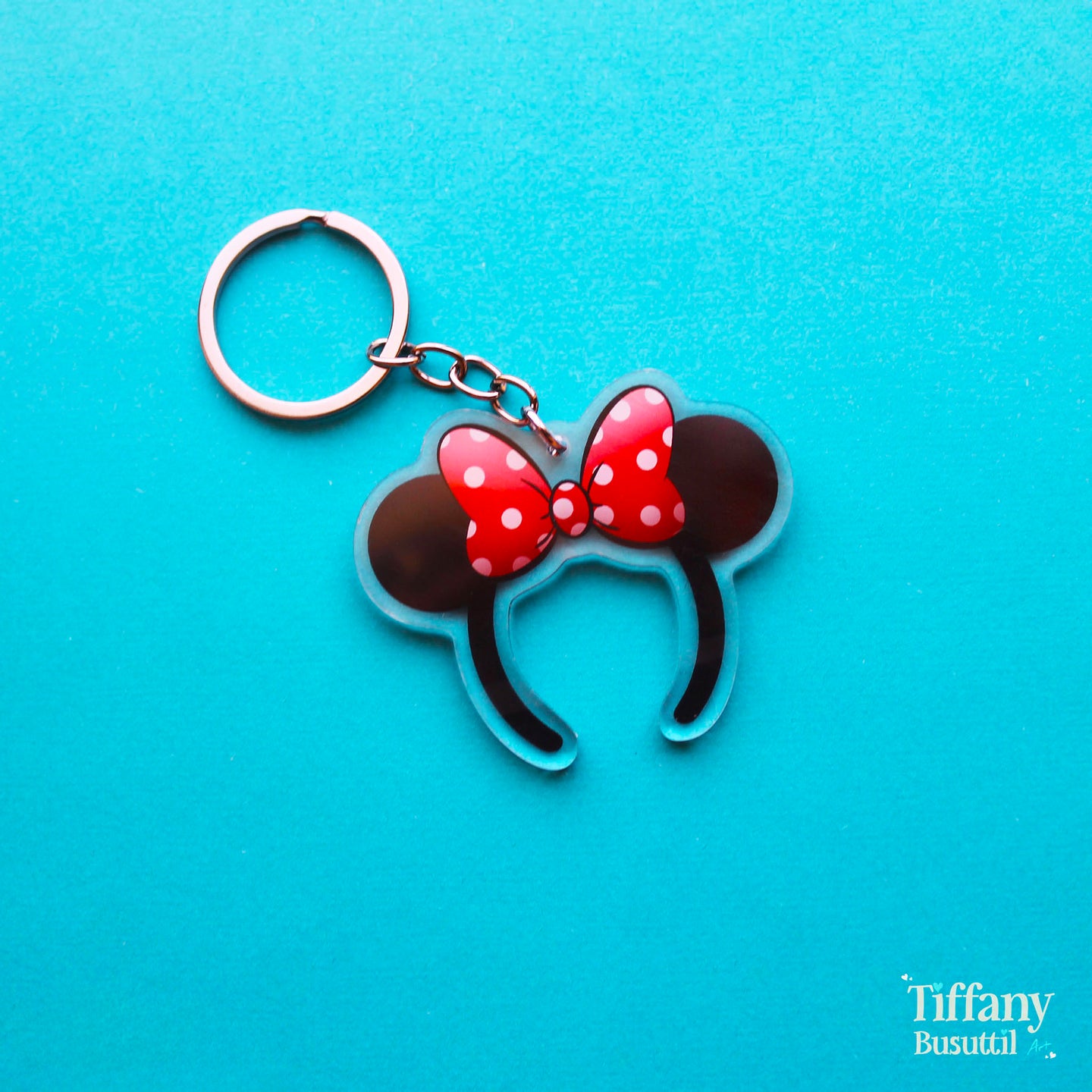 Polka Dot Bow Ears Keychain