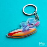 Surfing Alien Keychain